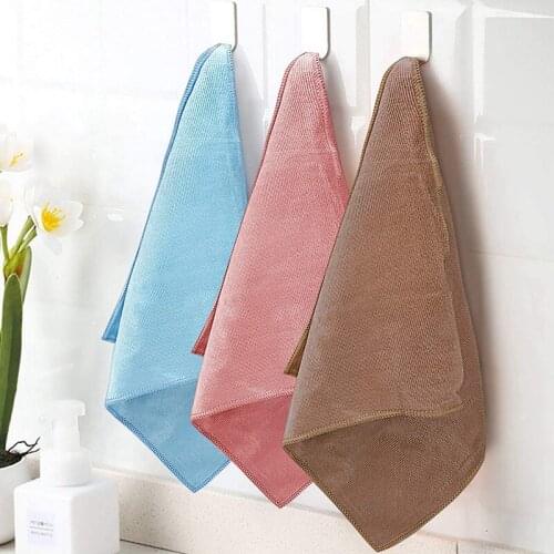 NHBR 6Pcs Dish Cloths Kitchen Towels Set Thicken Water Absorption No Shed Hair Microfiber Cleaning Cloth for Washing Dishes