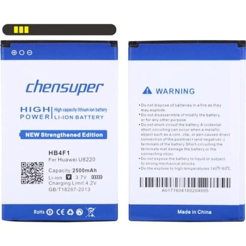 New 2500mAh HB4F1 Battery for HUAWEI U8220 U8230 E5830 E5838 E5 C8600 T-Mobile Pulse E585 Ascend M860 X5 U8800 C8800