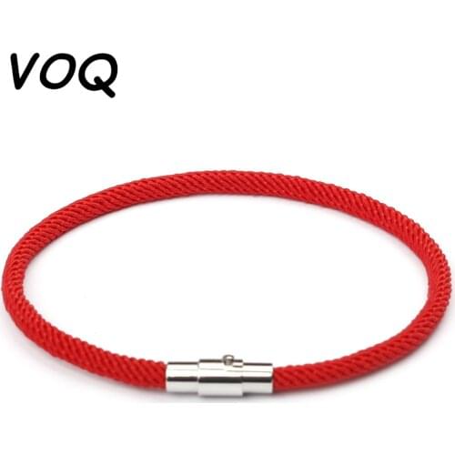 VOQ New Magnetic Clasp Bracelet Bangle Lucky Red String Bracelets for Couple Valentines Day Romantic Jewelry Gift Wholesale