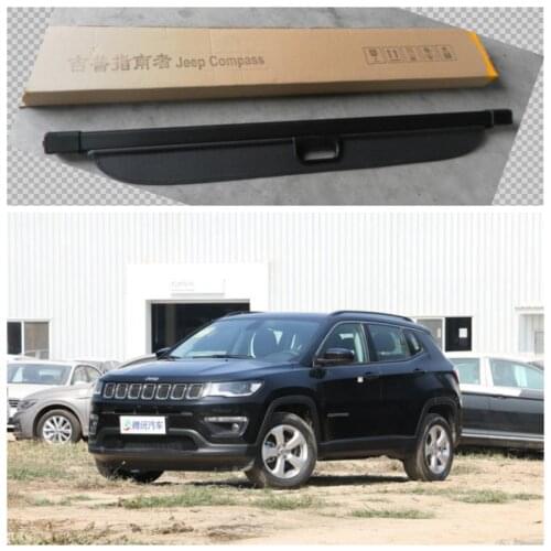High Qualit Car Rear Trunk Cargo Cover Security Shield Screen shade Fits For Jeep Compass 2017 2018 2019(black, beige)