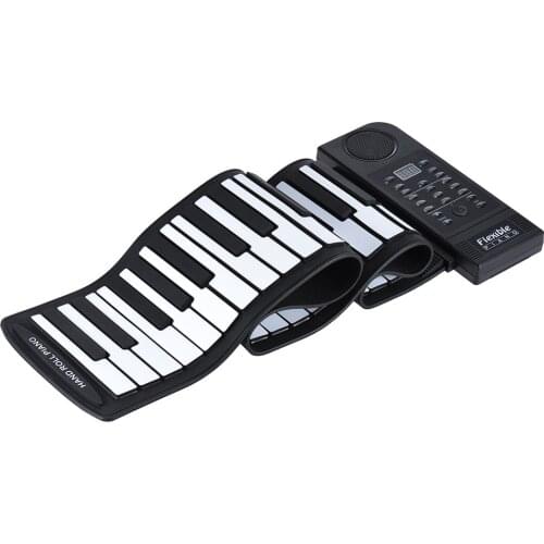 Portable Silicon 61 Keys Roll Up Piano Electronic MIDI Keyboard with Built-in Loud Speaker
