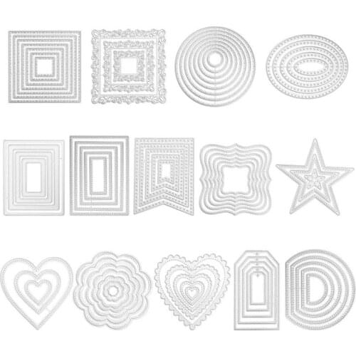 Curves Border Frames Dies Square Card Making Scrapbooking Metal Crafts Layering Metal Cutting Dies Handmade Greeting Card