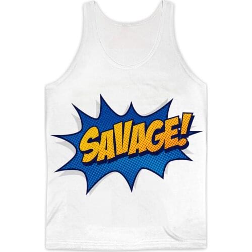 REAL American US SIZE I'm a Savage Sublimation Printing plus size Tank top