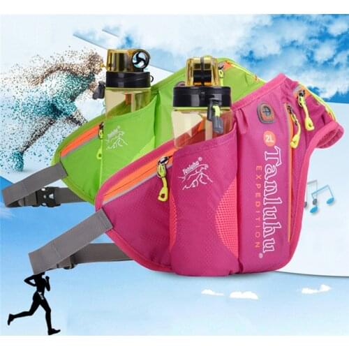 Reflective Waist Running Bags With Bottle Holder Sports Fanny Pack For Camping/Hiking/Fishing Waist Pack Bags