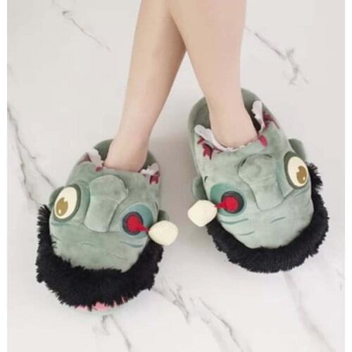 Zombie Slippers Evil Taste New Autumn and Winter Childrens Plush Slippers Cartoon Slippers Adult Indoor Warm Cotton Slippers