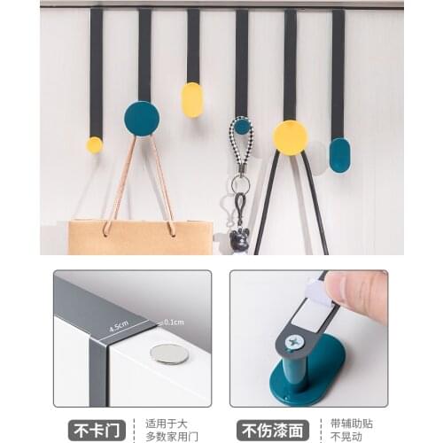 Zq Hook-Type Hanger Punch-Free Wall Hanging Door Back Bedroom Clothes Hook Hanger on the Door Door Clothes Hanging Rack