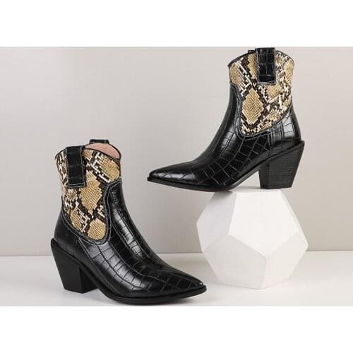 Women shoes 2021 Winter Pointed Toe Ankle boots women black white 33-43