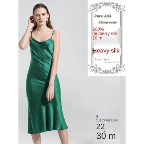 100% Mulberry Silk Dress Nightgown Lady Sleeping Skirt Women Winter Summer V-neck Sexy Pure Silk Nightdress Home Wear
