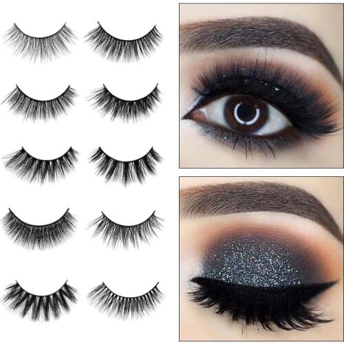 5 Pairs Natural Long Thick 3D Faux Mink False Eyelashes Eye Beauty Makeup Strip Thick Lashes