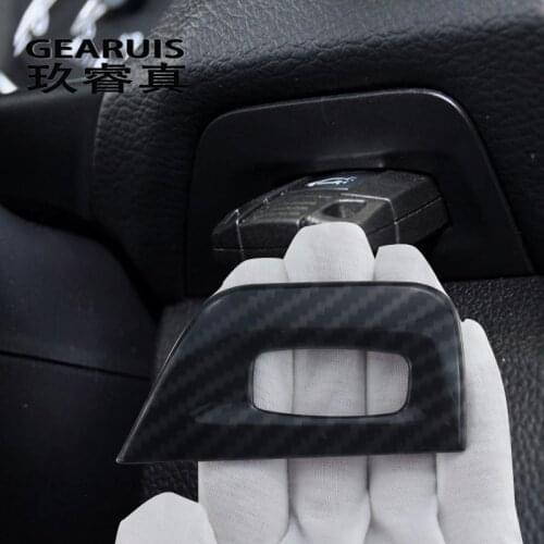 Car Styling Interior Accessories For BMW 1 Series E81 2007-2011 Carbon Fiber Texture Auto Key Hole Frame Sticker And decals Trim