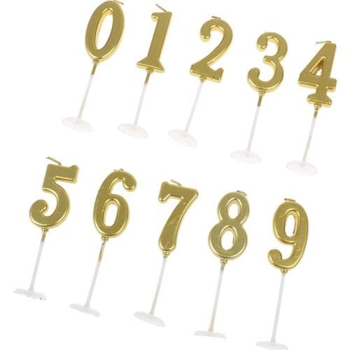 Number 0-9 Candles 1pcs For Wedding Birtay Party Anniversary Celebration Cake Topper Decoration Candle