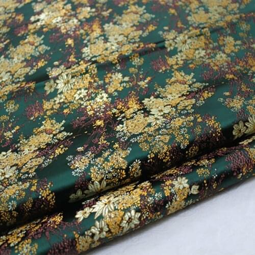 FLOWER Brocade satin Fabric Damask Jacquard Apparel Costume Upholstery Furnishing Curtain Clothing Material BY meter