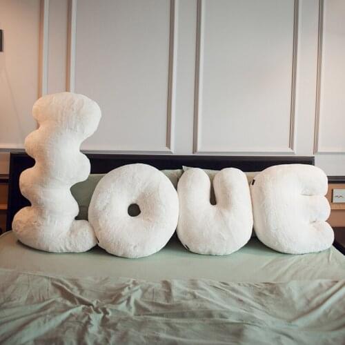 Ins Sofa Cushion PP Cotton Pillow LOVE Letter White Soft Cushion Bedside Crown Cushion Bay Window Living Room Decor Coussin