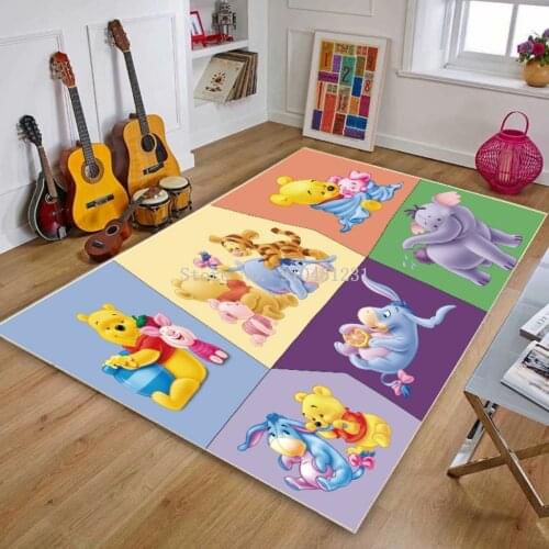 Welcome Waterproof Door Mat Cartoon Cute Winnie the Pooh Kitchen Rugs Bedroom Carpets Decorative Stair Mats Home Decor Crafts