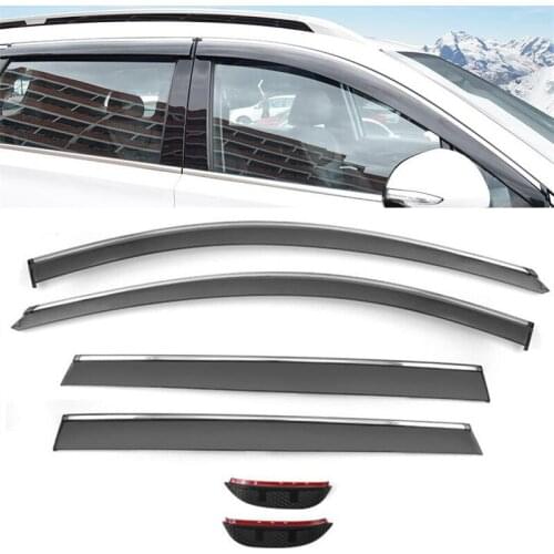 For New Hyundai Santafe Window Visor PC Material Side Sun Rain Protection Shield Exterior Body Decoration Accessories 2018-2020