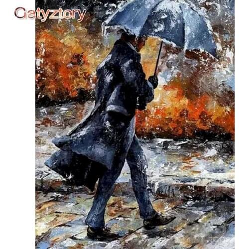 GATYZTORY DIY Painting by numbers Umbrella covering paint by numbers for adults photo frames for picture acrylic paint wall art