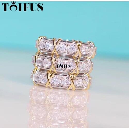 High-End Custom Cross Gold Ring Original Printing S925 Sterling Silver Inlaid With Imported Top Zircon Inlaid