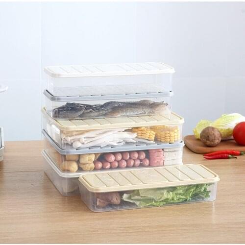 Refrigerator Food Storage Container with Lid Sealed Crisper Food Fresh Keeping Storage Box Multifunctional Household Organizer
