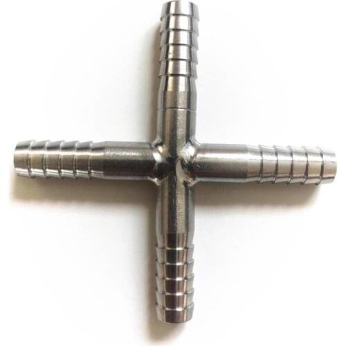 Crisscross-shape 304 stainless steel barbed Joint，Home brewed BEER hose connection adapter, USA standard food grade material