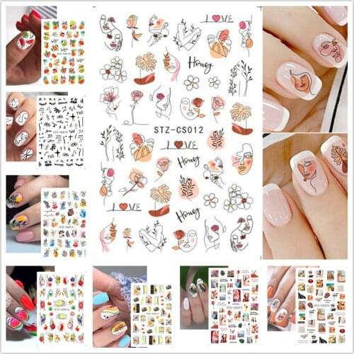 Summer Avocado Pawpaw Fruits Nail Decals Sticker Diy Green Nail Inspiration Gel Polish Nail Slider Nail Art Sticker Decoration