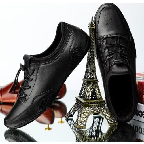 Mens Casual Shoes Sneaker Dress Sport Shoes Genuine Leather Lace Up Anti Slip Board Shoes Office Working Driving Shoes