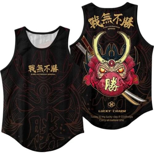 Male Vacation Beach Vest Bodybuilding Tops Summer Men Black Printing Loose Mesh Breathable Tank Top