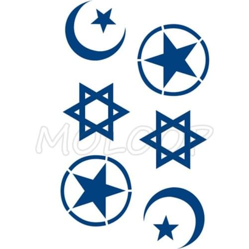 Juice Tattoo Sticker Moon Star Geometric Element Waterproof Temporary Makeup Fake Tatoo Art for Women Men Lasting To 5 -15 Days