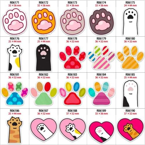 New Cute Dog Paw Pattern Planar Resin Printed 10pcs/lot for DIY Hair Bow Decorations Accessories R0617 R0618
