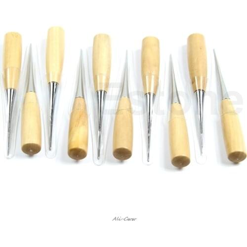 NEW Professional Sewing Leather Tools Wood Handle Awl Leathercraft Stitching Awl
