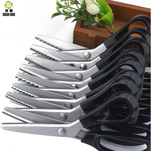 Shuanshuo Tailor Scissors with TriangleTooth &Round Sewing Scissor with Zigzag Shape for DIY Sewing,Shears for Fabric or Leather