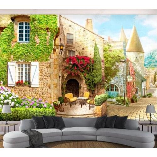 Papel de parede European town street view 3d wallpaper mural,living room bedroom wall papers home decor