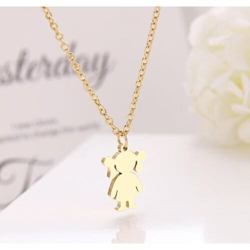 DOTIFI Stainless Steel Necklace For Women Little Girl Choker Chain Pendant Gold Necklaces Engagement Jewelry