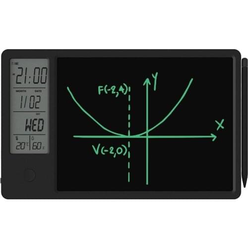 LCD Writing Tablet Kids Drawing Board 9.5 Inch Toy Temperature Humidity Display Pad Electronic Calendar Recharging Adult Gift