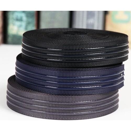 100 yards 1.6cm Ribbed silicone anti-slip webbing non-elastic anti-slip belt