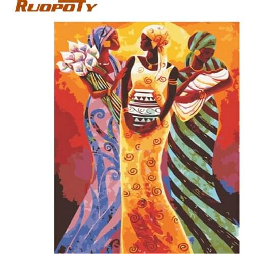 RUOPOTY Frame women Painting By Numbers figure Vintage Painting Coloring By Numbers Acrylic Paint On Canvas For Home Decors