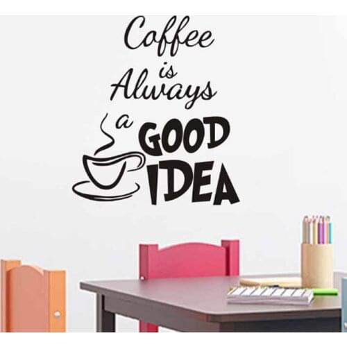 MAMALOOKCoffee cup Restaurant Kitchen removable wall Stickers Home Decor Coffee Wall Logo Sticker Decal Bedroom Vinyl Art Mural