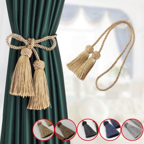 1Pc Tassel Curtain Straps Room Accessories Polyester Gold Tassel Home Decoration Curtain Tieback Rope HoldBack Window Decora