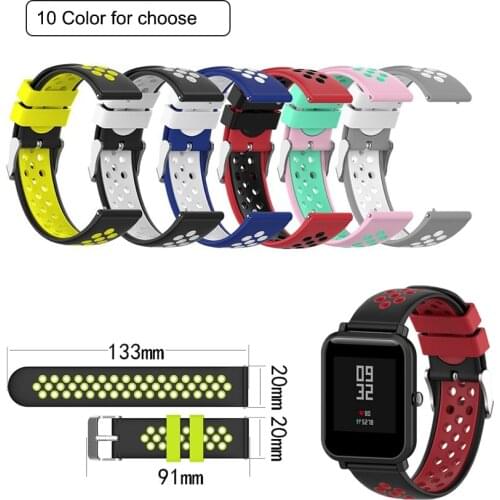 20mm Silicone bracelet Strap For xiaomi huami amazfit bip lite sport smart watch straps watchband for amazfit GTS Band Bracelet