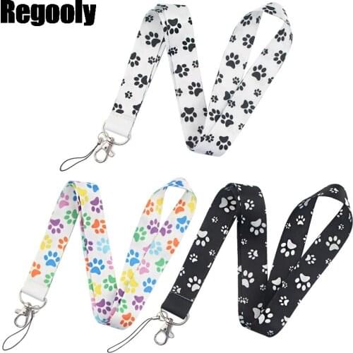 Dog paw Neck Strap Lanyard keychain Mobile Phone Strap ID Badge Holder Rope Key Chain Keyring cosplay Accessories webbings