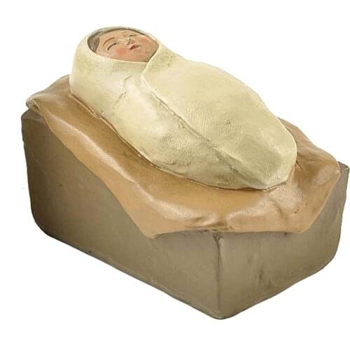 Resin Baby Jesus In Manger Religious Nativity Figurine Decoration (2.83" L x 1.93" W x 1.93" H)