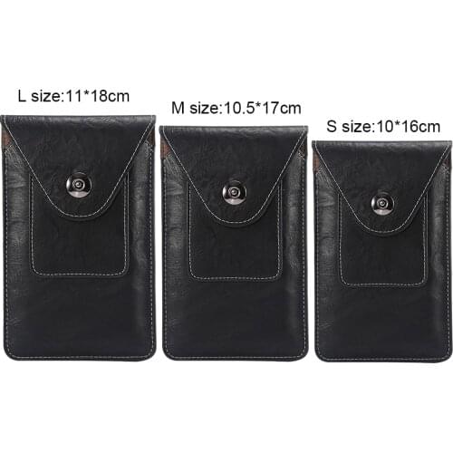 Elephant pattern thin mens mobile phone universal leather case with card slot Large Pouch Holster Cas for iphone xiaomi OnePlus