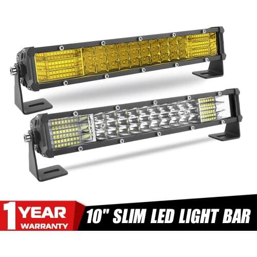 10 inch Slim led light bar 12V 24V Triple Row Led Bar Combo Spot Flood Driving work Light for Jeep Trucks Tractor off road 4x4
