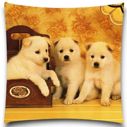 Vintage Home Decorative Beautiful Pillow Covers Lovely Dogs Throw Pillows Case For 5 size Cotton Polyester Cushion Covers