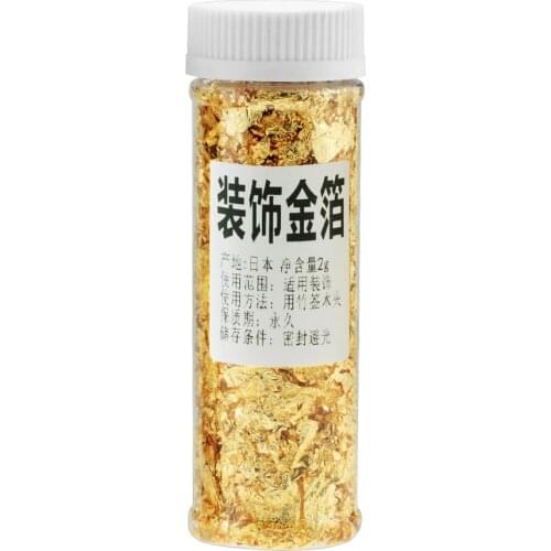 1PCS Edible Grade Genuine Gold Leaf Schabin Flakes 2g Gold Decorative Dishes Chef Art Cake Decorating Tools Chocolates