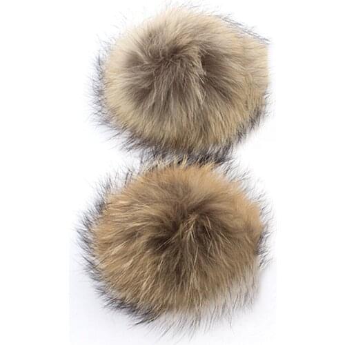 13 15cm False Hairball Hat Ball Pom Pom Handmade DIY Artificial Wool Ball Wholesale Cap Accessories PomPom With Buckle 2pcs