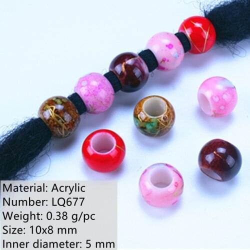 20 Pcs/set Hair Beads Plastic Colorful Jelly Color Crochet Kids Braids Hair Braid Dread Dreadlock Beads Cuffs African Braids