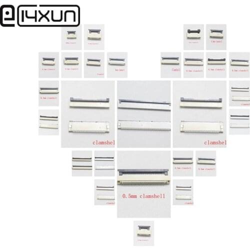 4pcs 0.5mm Pitch Under Clamshell FPC FFC Flat Cable Connector Socket 4P 5P 6P 8P 10P 12P 14P 16P 20P 22P 24P 30P 34P 40P 50P 60P