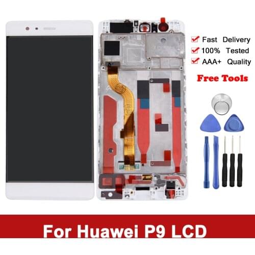 5.2'' For Huawei P9 EVA-L09 L19 L29 LCD Display With Touch Screen Digitizer Assembly For Huawei P9 Replacement Parts With Frame