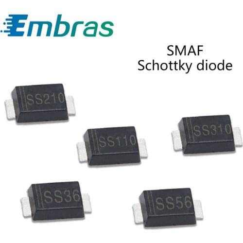 50Pcs SMD Schottky Barrier Rectifier Diodes SS310F SS210F ES2JF SS24F SS56F SS110F ES1JF 1A 80V 100V 150V 200V 20V DO-214AC SMAF