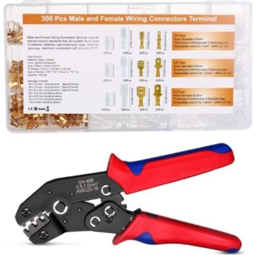 600Pcs 2.8/4.8/6.3mm Insulated Male Wire Terminals Assorted Kit Connectors Wire Crimp Terminal Block